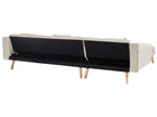 Corner Sofa Bed VADSO Velvet Light Beige 4 Seater Right Hand