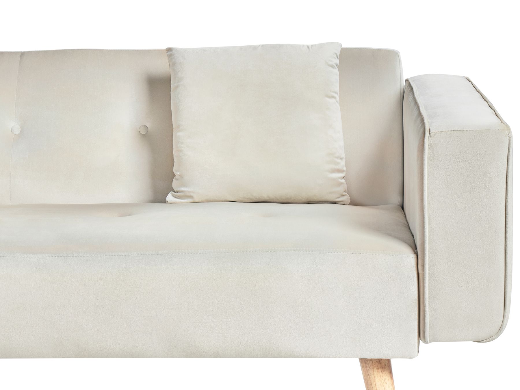 Corner Sofa Bed VADSO Velvet Light Beige 4 Seater Right Hand