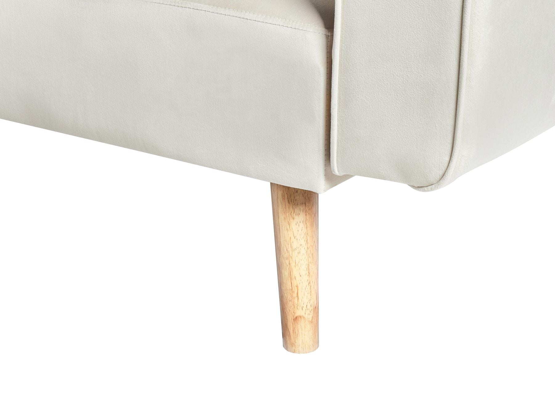 Corner Sofa Bed VADSO Velvet Light Beige 4 Seater Right Hand