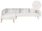 Corner Sofa Bed VADSO Boucle Off-White 4 Seater Right Hand