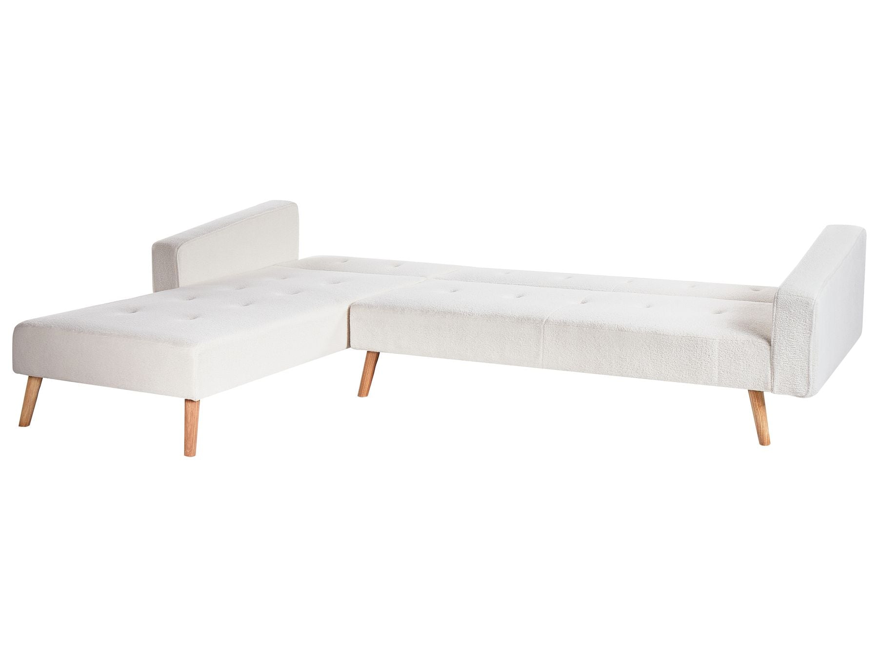 Corner Sofa Bed VADSO Boucle Off-White 4 Seater Right Hand
