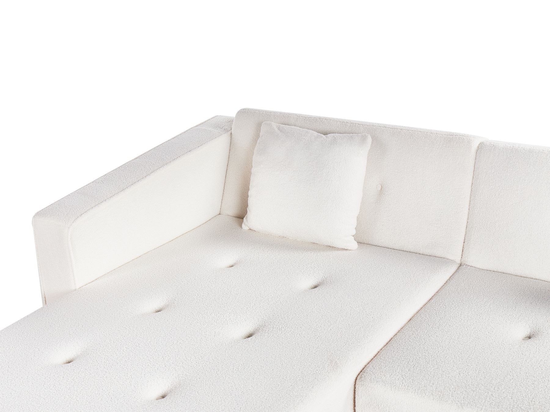 Corner Sofa Bed VADSO Boucle Off-White 4 Seater Right Hand