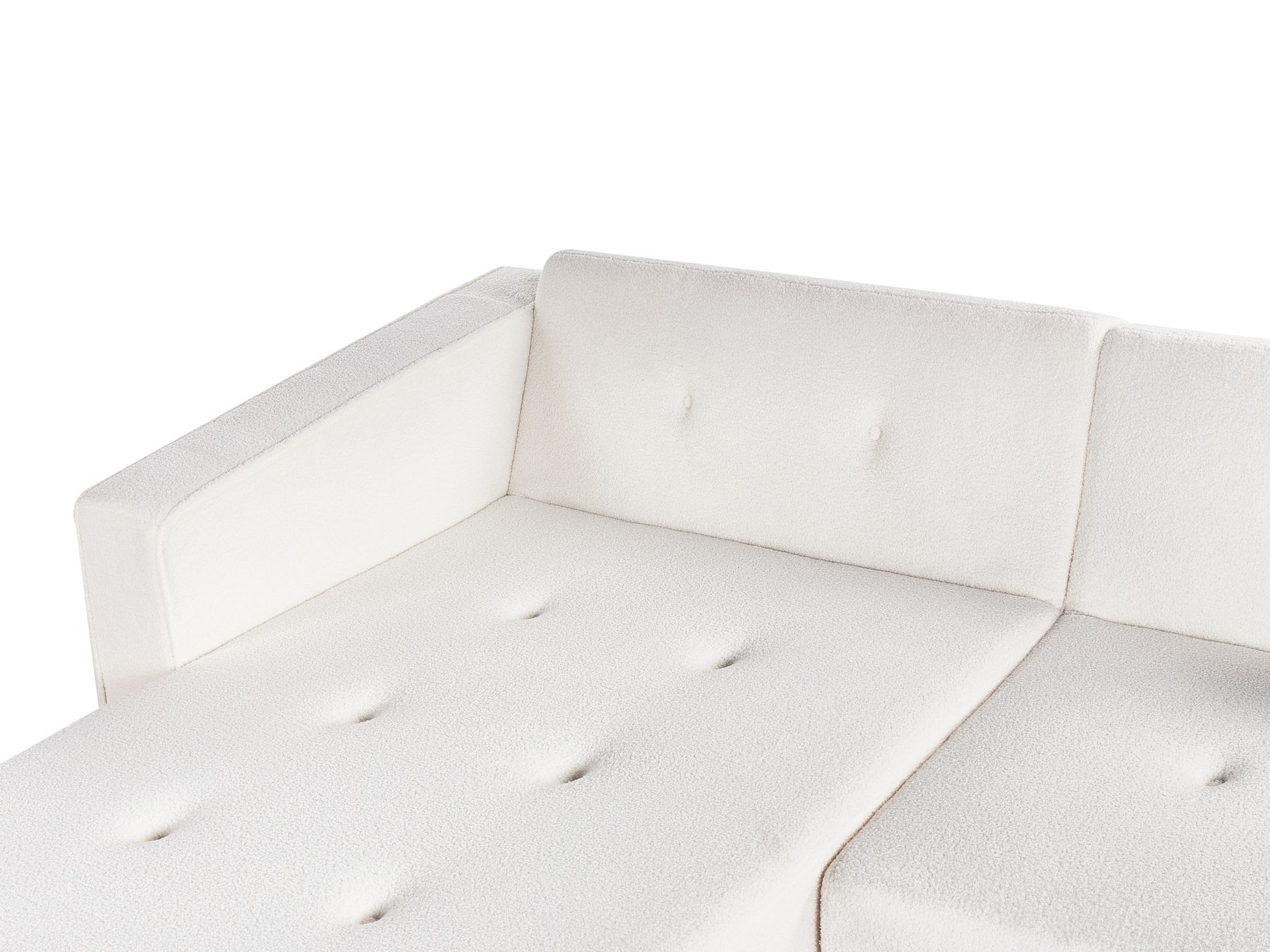Corner Sofa Bed VADSO Boucle Off-White 4 Seater Right Hand