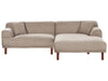 Corner Sofa Fabric Taupe 3 Seater Left Hand