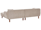 Corner Sofa HOLT Fabric Taupe with Ottoman 3 Seater Left Hand