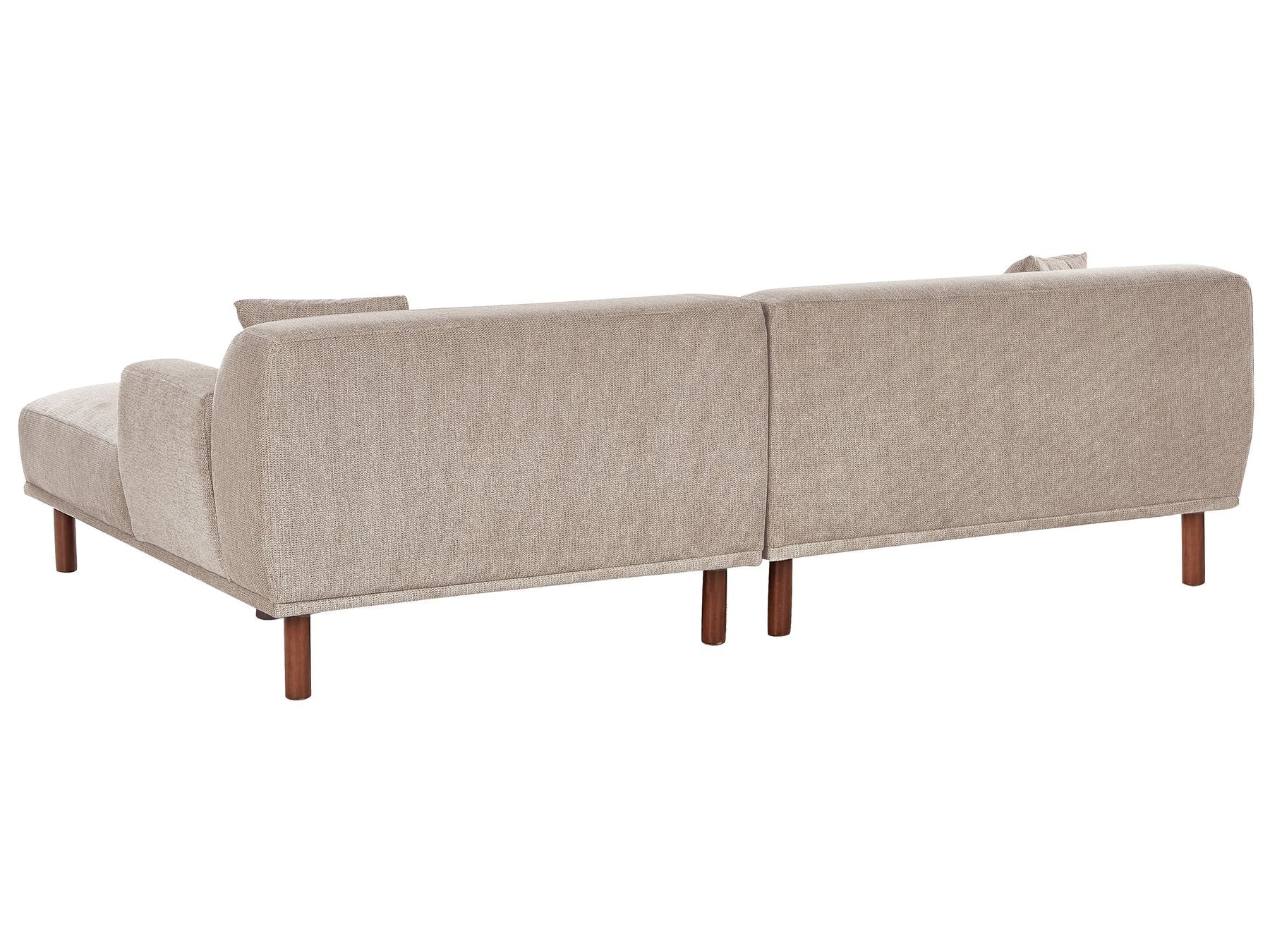 Corner Sofa HOLT Fabric Taupe with Ottoman 3 Seater Left Hand