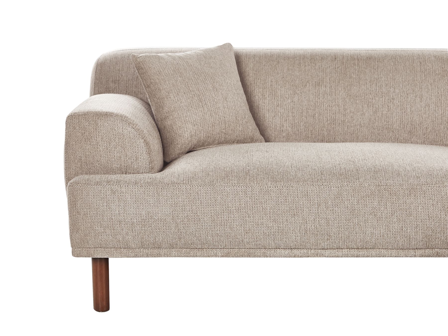 Corner Sofa HOLT Fabric Taupe with Ottoman 3 Seater Left Hand