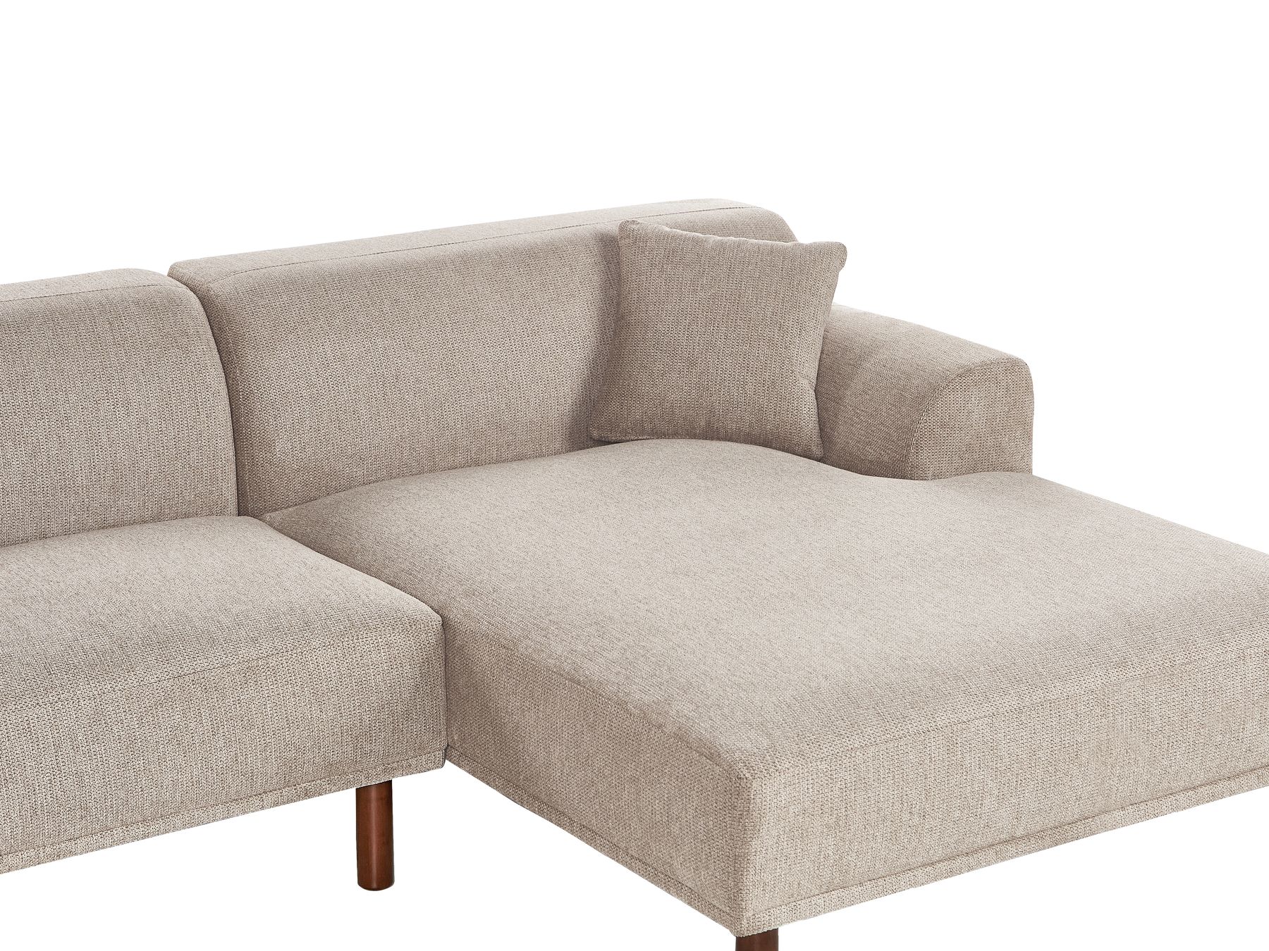 Corner Sofa HOLT Fabric Taupe with Ottoman 3 Seater Left Hand