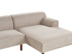 Corner Sofa HOLT Fabric Taupe with Ottoman 3 Seater Left Hand