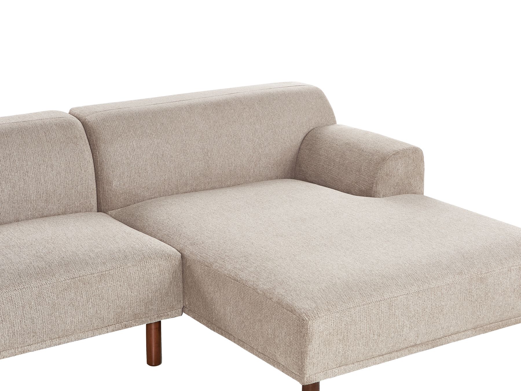 Corner Sofa HOLT Fabric Taupe with Ottoman 3 Seater Left Hand