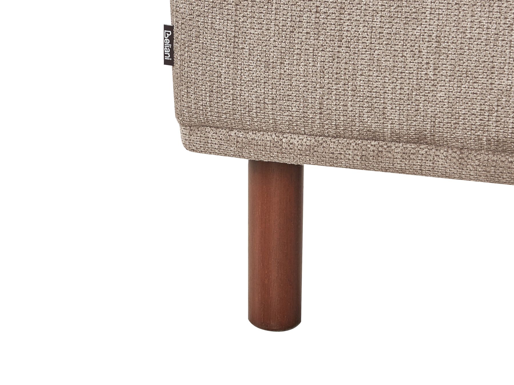 Corner Sofa HOLT Fabric Taupe with Ottoman 3 Seater Left Hand