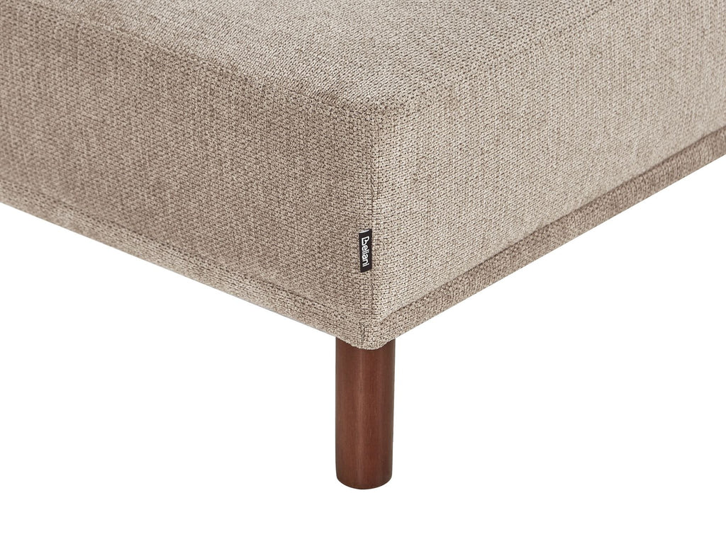 Corner Sofa HOLT Fabric Taupe with Ottoman 3 Seater Left Hand