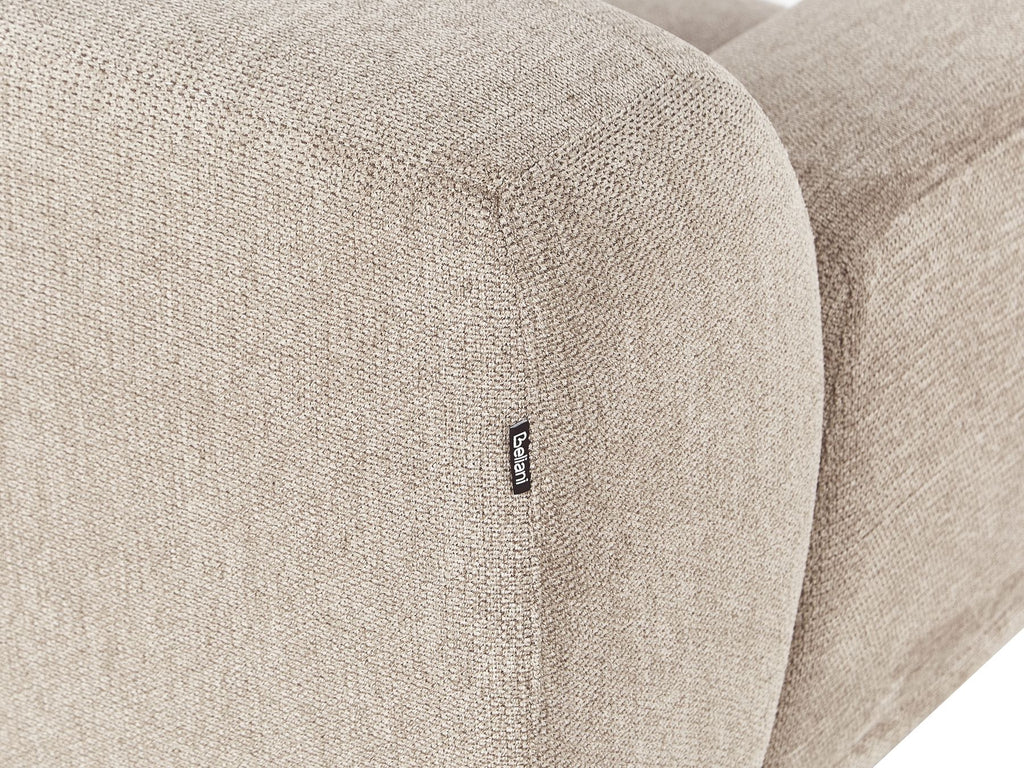 Corner Sofa HOLT Fabric Taupe with Ottoman 3 Seater Left Hand