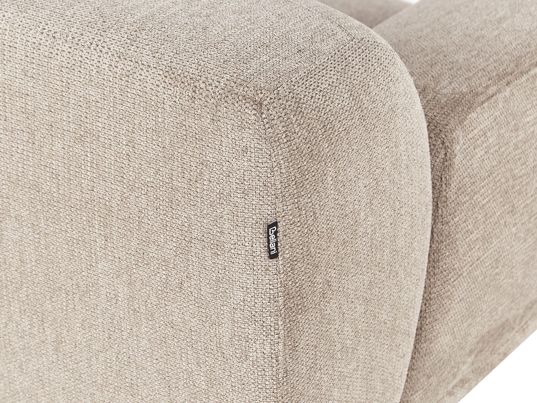 Corner Sofa HOLT Fabric Taupe with Ottoman 3 Seater Left Hand
