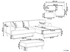 Corner Sofa HOLT Fabric Taupe with Ottoman 3 Seater Left Hand