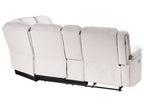 Manual Recliner Corner Sofa ROKKE Fabric Light Beige 5 Seater Left Hand