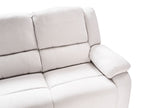 Manual Recliner Corner Sofa ROKKE Fabric Light Beige with USB Port 5 Seater Left Hand