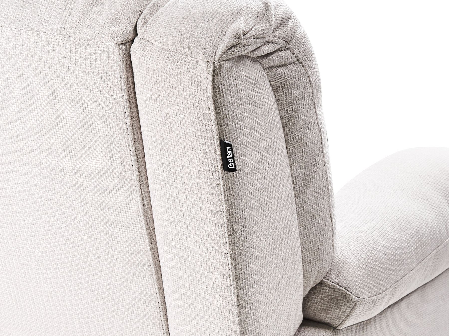 Manual Recliner Corner Sofa ROKKE Fabric Light Beige with USB Port 5 Seater Left Hand