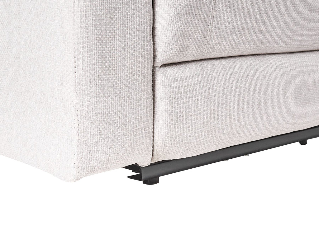 Manual Recliner Corner Sofa ROKKE Fabric Light Beige with USB Port 5 Seater Left Hand