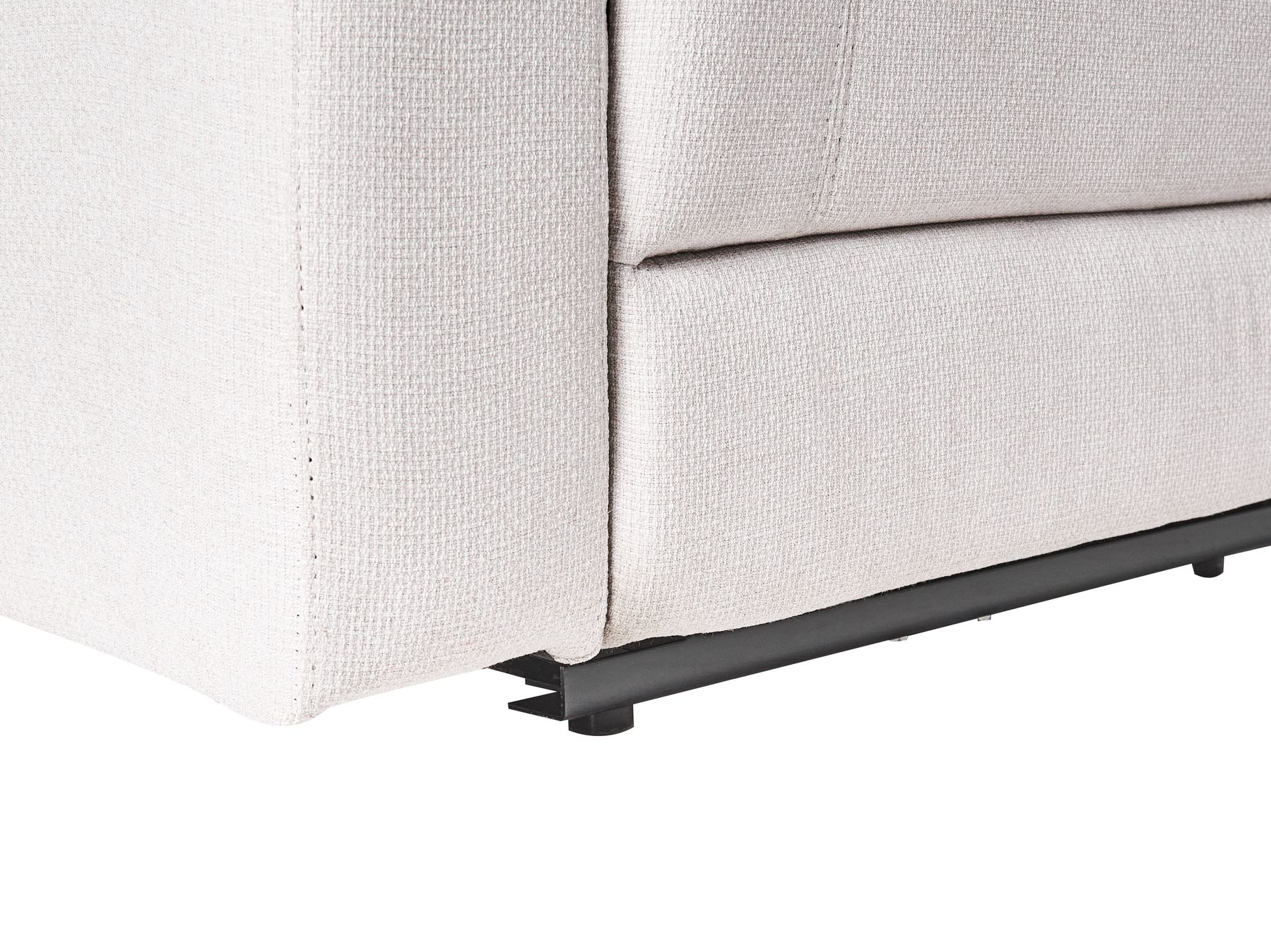 Manual Recliner Corner Sofa ROKKE Fabric Light Beige with USB Port 5 Seater Left Hand