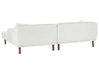 Corner Sofa HOLT Boucle White with Ottoman 3 Seater Left Hand