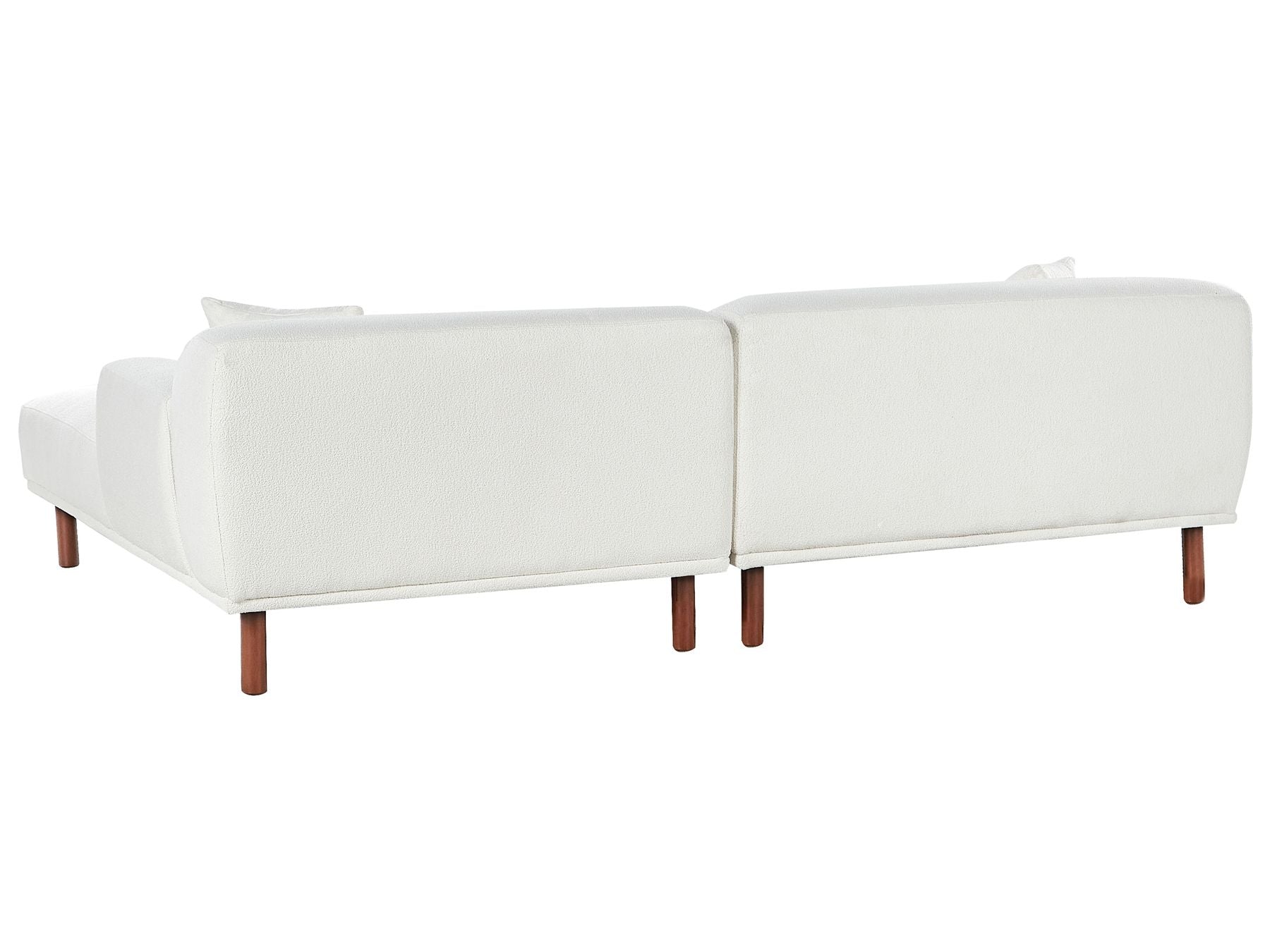 Corner Sofa HOLT Boucle White with Ottoman 3 Seater Left Hand