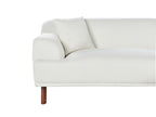 Corner Sofa HOLT Boucle White with Ottoman 3 Seater Left Hand