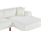 Corner Sofa HOLT Boucle White with Ottoman 3 Seater Left Hand