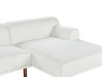 Corner Sofa HOLT Boucle White with Ottoman 3 Seater Left Hand