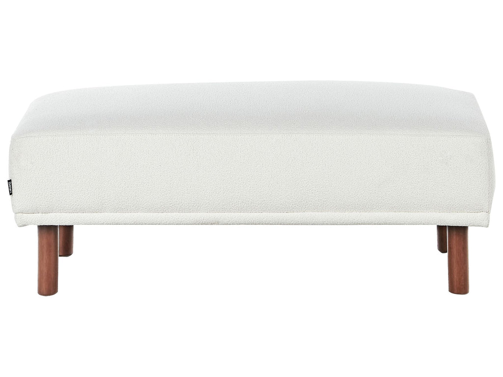 Corner Sofa HOLT Boucle White with Ottoman 3 Seater Left Hand