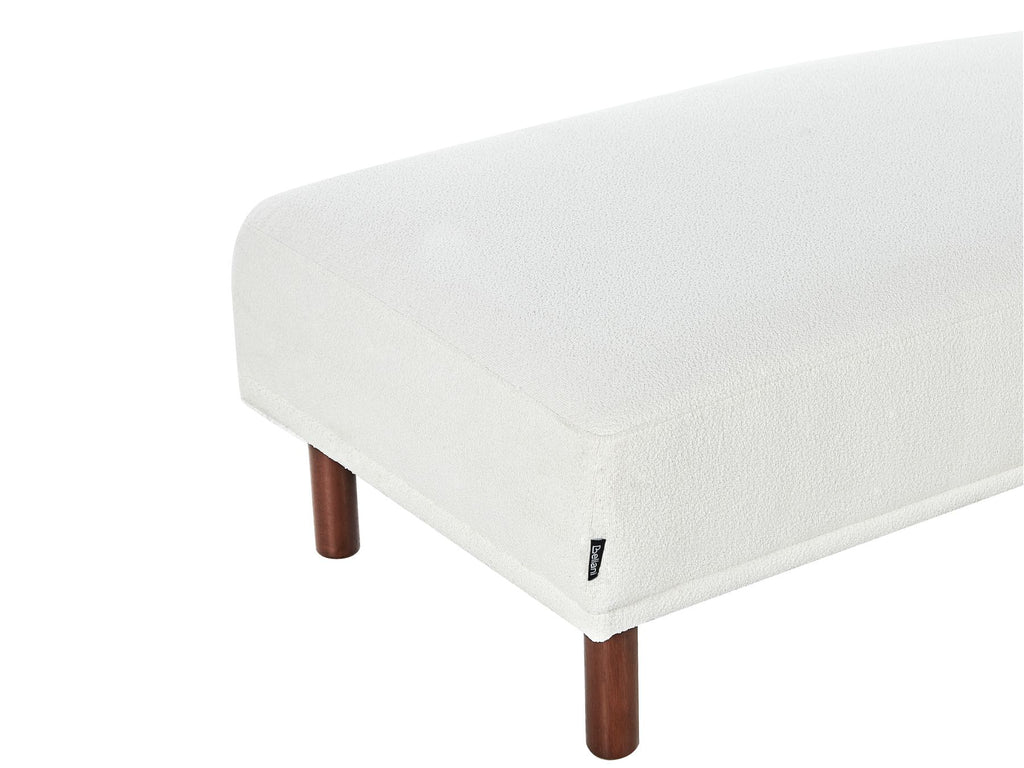 Corner Sofa HOLT Boucle White with Ottoman 3 Seater Left Hand