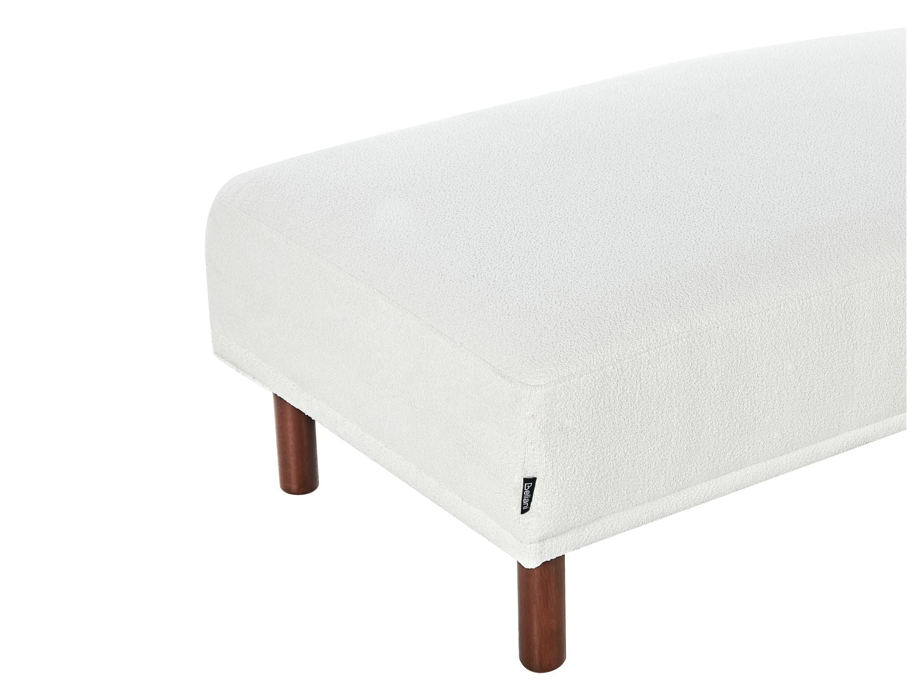 Corner Sofa HOLT Boucle White with Ottoman 3 Seater Left Hand