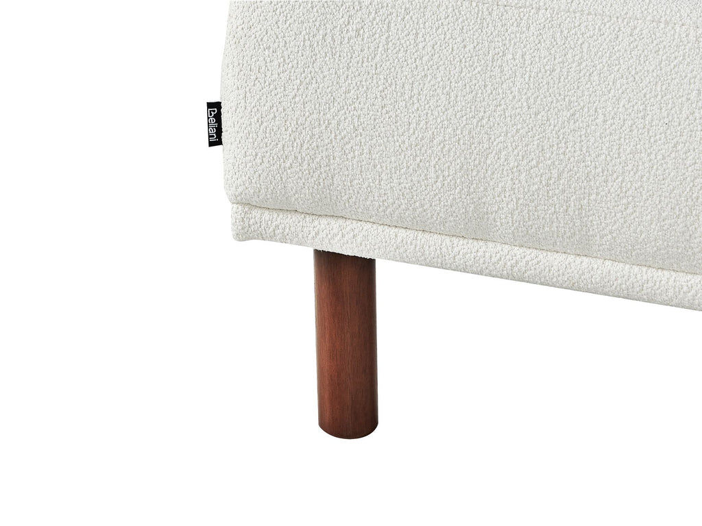Corner Sofa HOLT Boucle White with Ottoman 3 Seater Left Hand