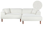 Left Hand Boucle Corner Sofa White HOLT
