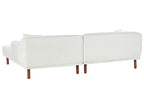 Left Hand Boucle Corner Sofa White HOLT
