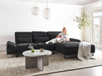 Corner Sofa IKAST Fabric Black 4 Seater Left Hand