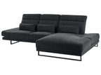 Corner Sofa IKAST Fabric Black 4 Seater Left Hand