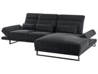 Corner Sofa IKAST Fabric Black 4 Seater Left Hand