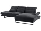 Corner Sofa IKAST Fabric Black 4 Seater Left Hand