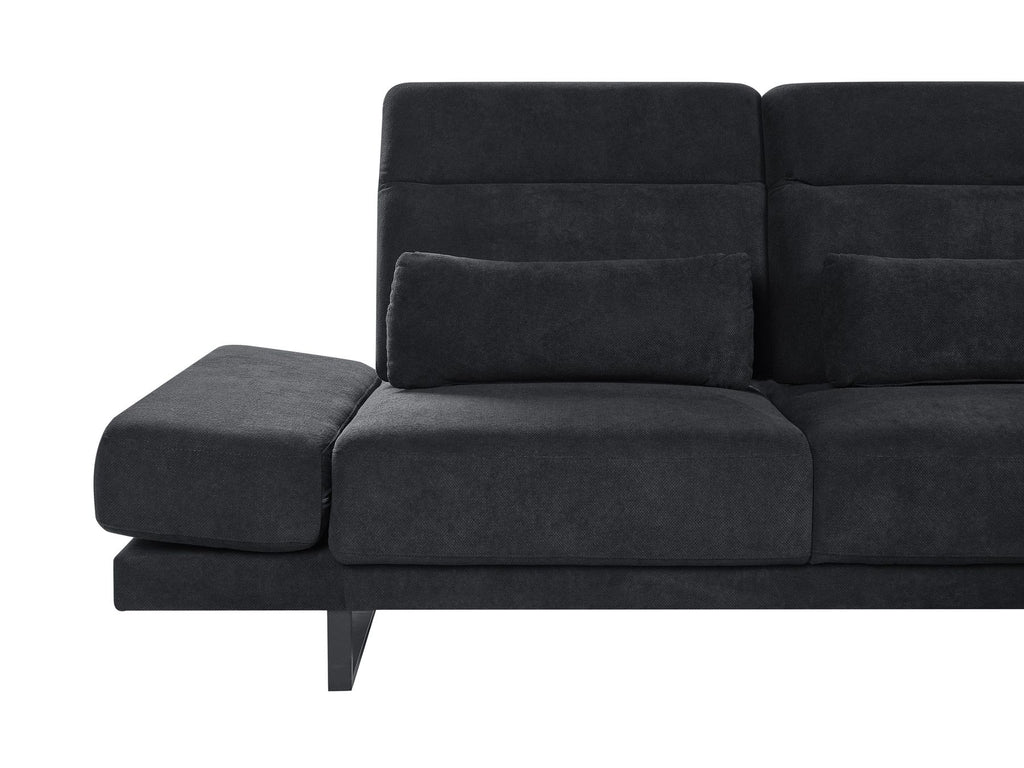 Corner Sofa IKAST Fabric Black 4 Seater Left Hand