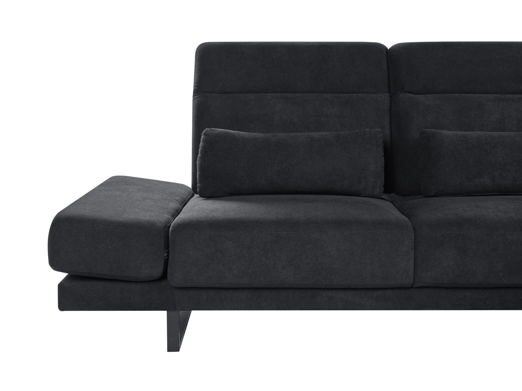 Corner Sofa IKAST Fabric Black 4 Seater Left Hand