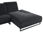 Corner Sofa IKAST Fabric Black 4 Seater Left Hand