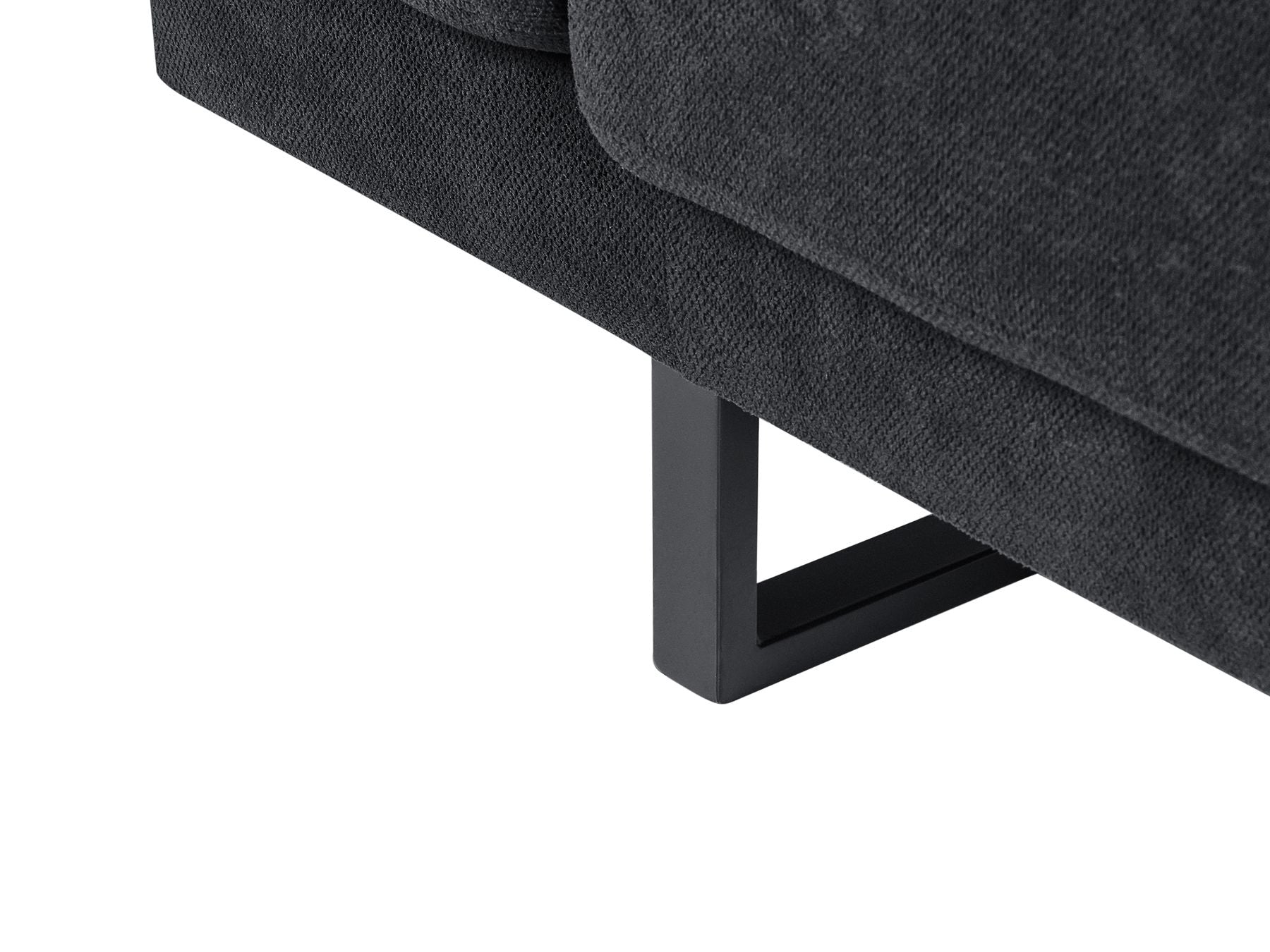 Corner Sofa IKAST Fabric Black 4 Seater Left Hand