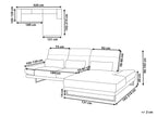 Corner Sofa IKAST Fabric Black 4 Seater Left Hand