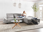 Corner Sofa IKAST Fabric Light Grey 4 Seater Left Hand