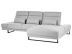 Corner Sofa IKAST Fabric Light Grey 4 Seater Left Hand