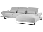 Corner Sofa IKAST Fabric Light Grey 4 Seater Left Hand