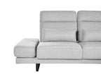 Corner Sofa IKAST Fabric Light Grey 4 Seater Left Hand