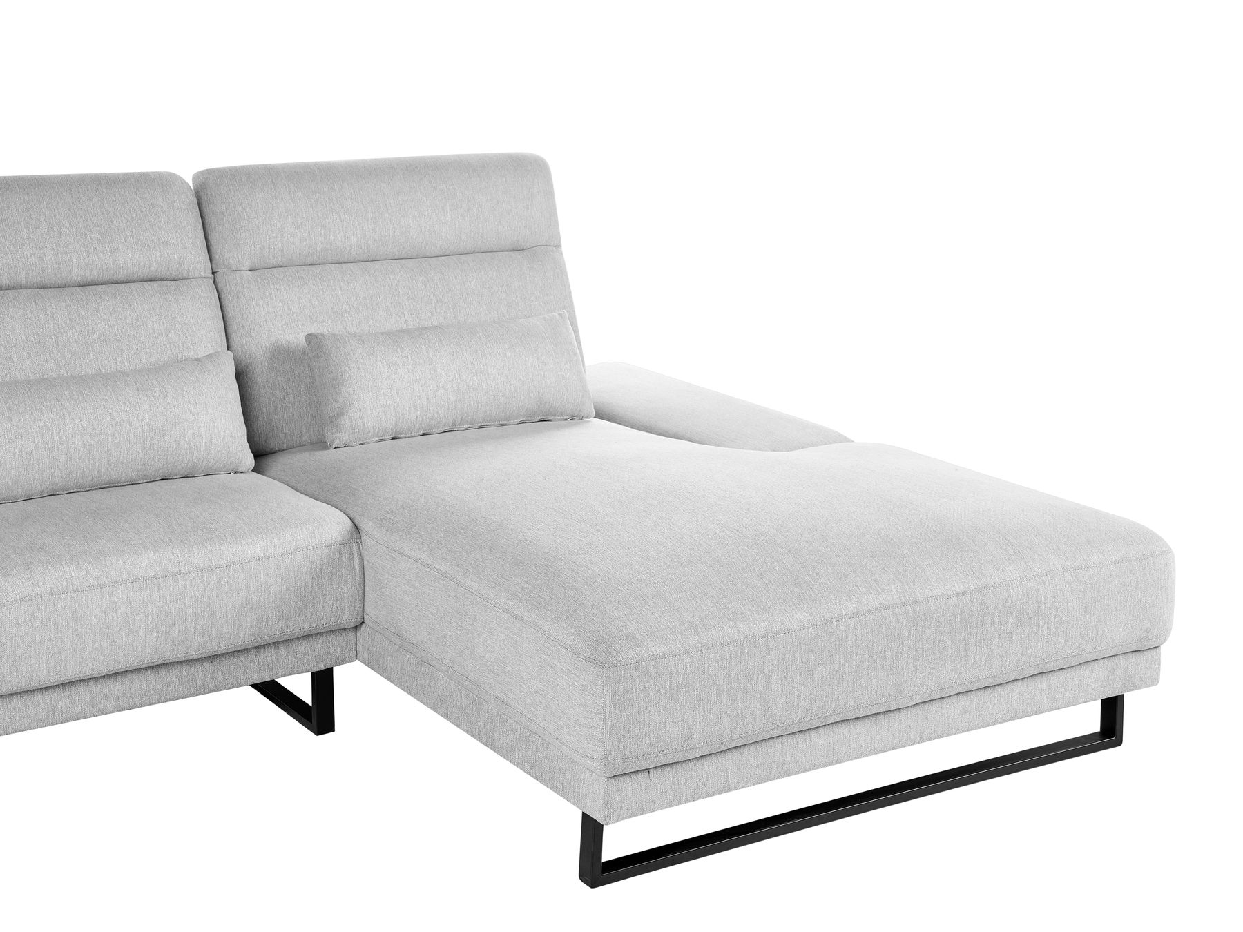 Corner Sofa IKAST Fabric Light Grey 4 Seater Left Hand
