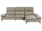 Left Hand Corner Sofa Leather Taupe FARILA